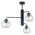 Hanglamp met vaste pendel FLEX 3xE27/60W/230V zwart/doorzichtig