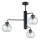 Hanglamp met vaste pendel FLEX 3xE27/60W/230V zwart/doorzichtig