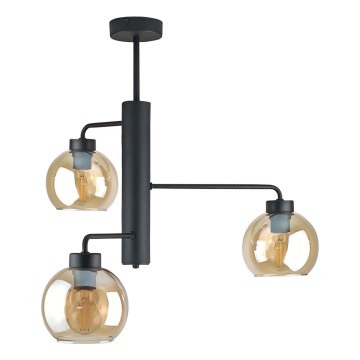 Hanglamp met vaste pendel FLEX 3xE27/60W/230V zwart/gerookt beige