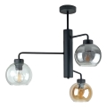 Hanglamp met vaste pendel FLEX 3xE27/60W/230V zwart/gerookt zwart/gerookt beige/doorzichtig