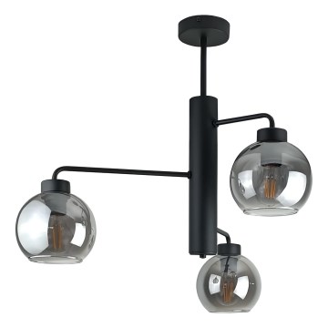 Hanglamp met vaste pendel FLEX 3xE27/60W/230V zwart/gerookt zwart