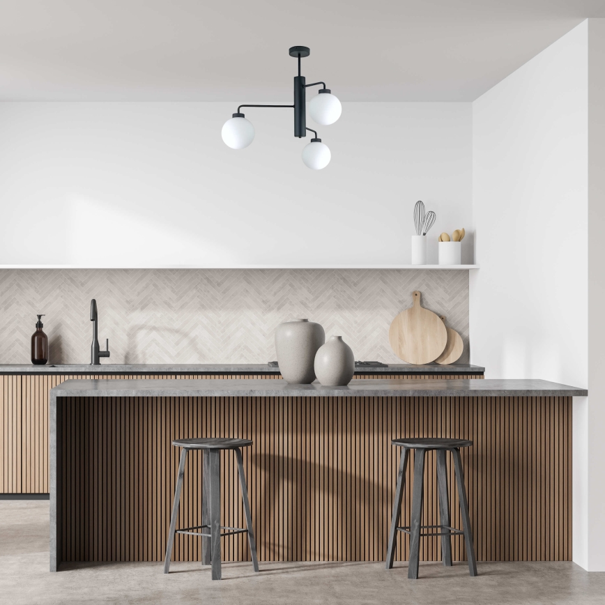 Hanglamp met vaste pendel FLEX 3xE27/60W/230V zwart/wit