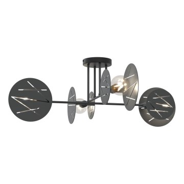 Hanglamp met vaste pendel FRICK 4xE27/15W/230V zwart