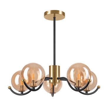 Hanglamp met vaste pendel GEORGIA 5xG9/5W/230V goud/gerookt beige