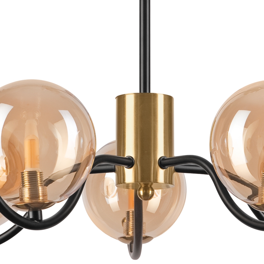 Hanglamp met vaste pendel GEORGIA 5xG9/5W/230V goud/gerookt beige
