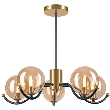 Hanglamp met vaste pendel GEORGIA 5xG9/5W/230V goud/gerookt beige