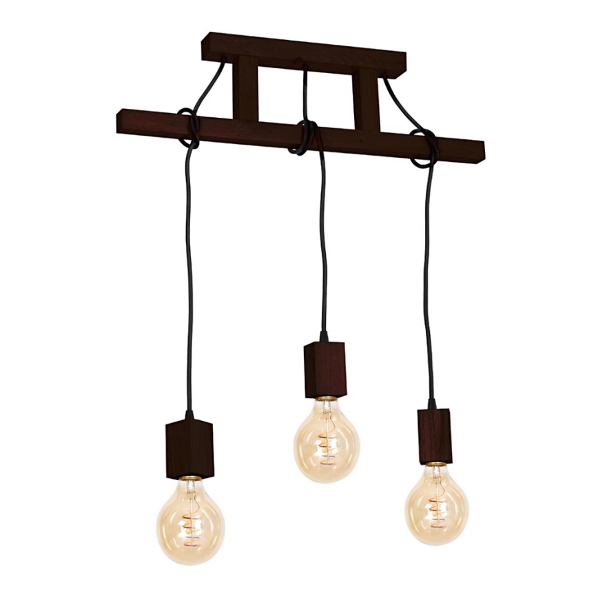 Hanglamp met vaste pendel JACK 3xE27/40W/230V bruin hout