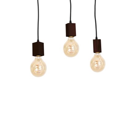 Hanglamp met vaste pendel JACK 3xE27/40W/230V bruin hout