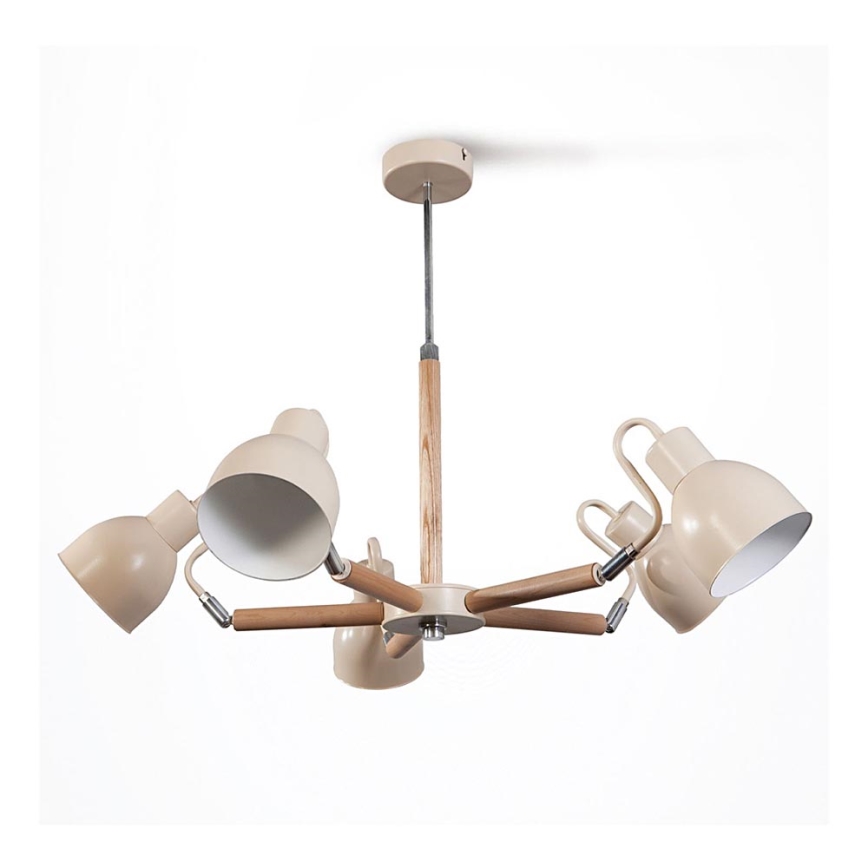 Hanglamp met vaste pendel KALITHEA 5xE27/60W/230V beige