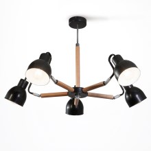 Hanglamp met vaste pendel KALITHEA 5xE27/60W/230V zwart