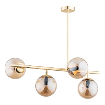 Hanglamp met vaste pendel LUNGO 4xE14/10W/230V goud