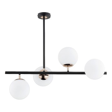 Hanglamp met vaste pendel LURO 4xE14/10W/230V zwart