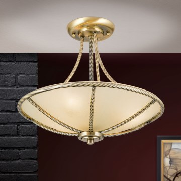 Hanglamp met vaste pendel MAURO 3xE27/60W/230V diameter 42 cm brons