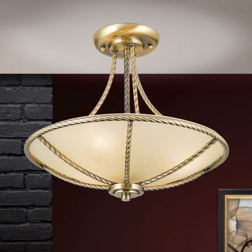 Hanglamp met vaste pendel MAURO 3xE27/60W/230V diameter 42 cm brons