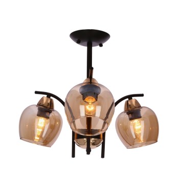 Hanglamp met vaste pendel MERRA 3xE27/40W/230V zwart/beige