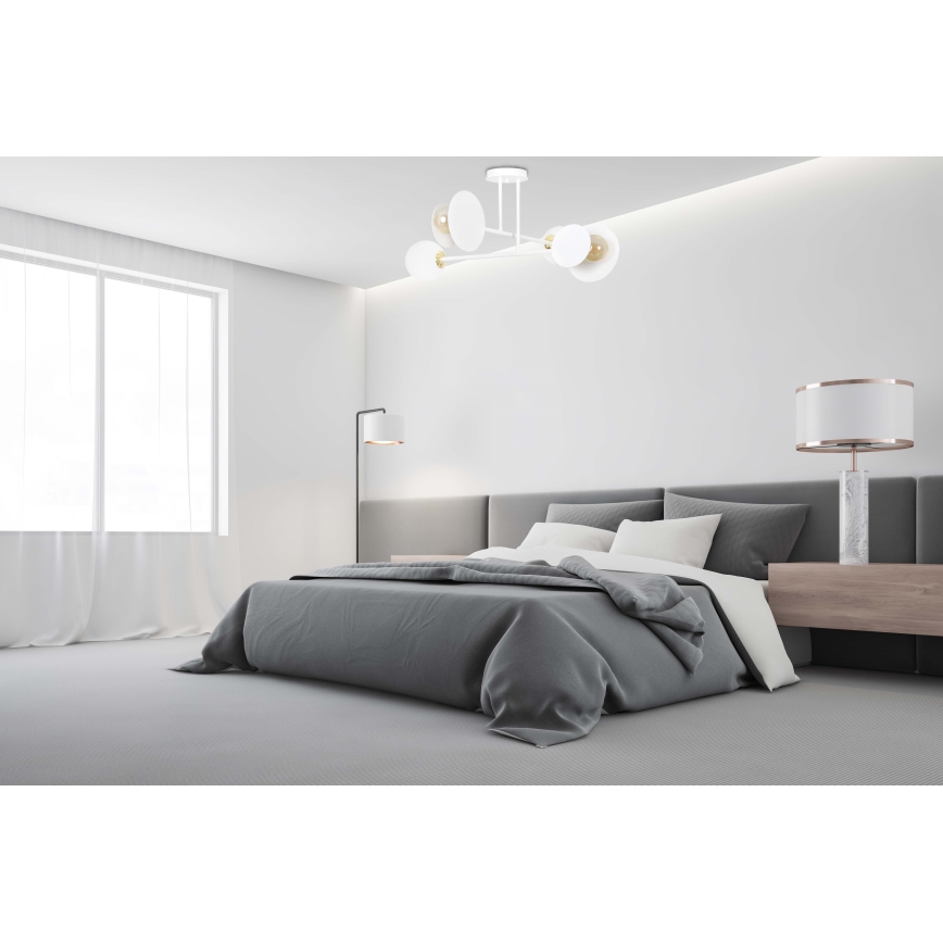 Hanglamp met vaste pendel MINERVA 2xE27/15W + 2xE14/10W/230V wit