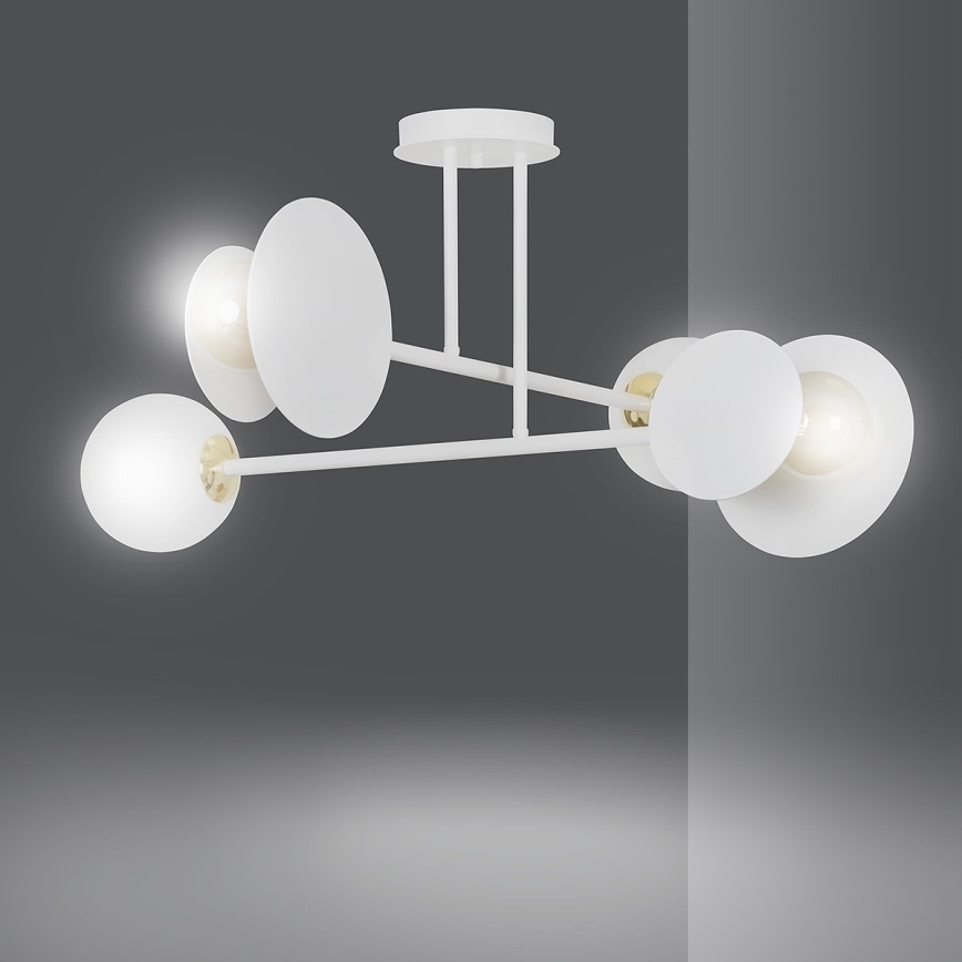 Hanglamp met vaste pendel MINERVA 2xE27/15W + 2xE14/10W/230V wit