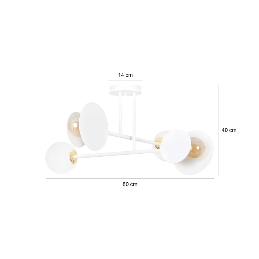 Hanglamp met vaste pendel MINERVA 2xE27/15W + 2xE14/10W/230V wit