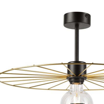 Hanglamp met vaste pendel MONTANA 1xE27/15W/230V diameter 45 cm goud/zwart