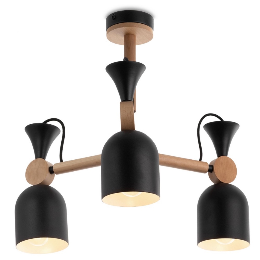 Hanglamp met vaste pendel MONTE 3xE27/60W/230V