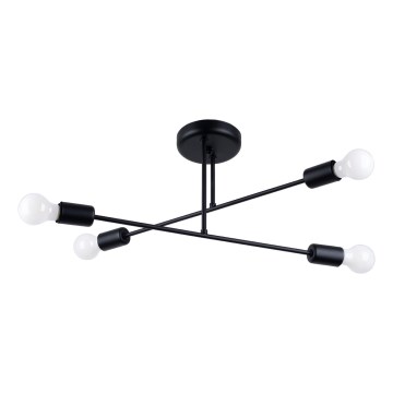 Hanglamp met vaste pendel NORAH 4xE27/15W/230V zwart