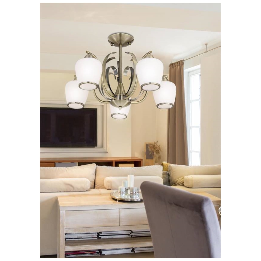 Hanglamp met vaste pendel OPERA 5xE27/60W/230V