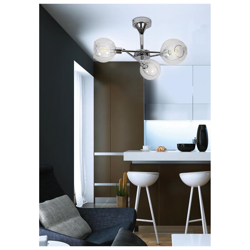 Hanglamp met vaste pendel OZZO 3xE14/40W/230V