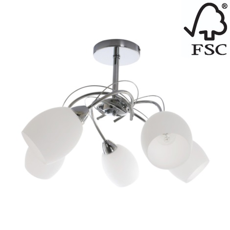 Hanglamp met vaste pendel PISA 5xE27/60W/230V - FSC-gecertificeerd