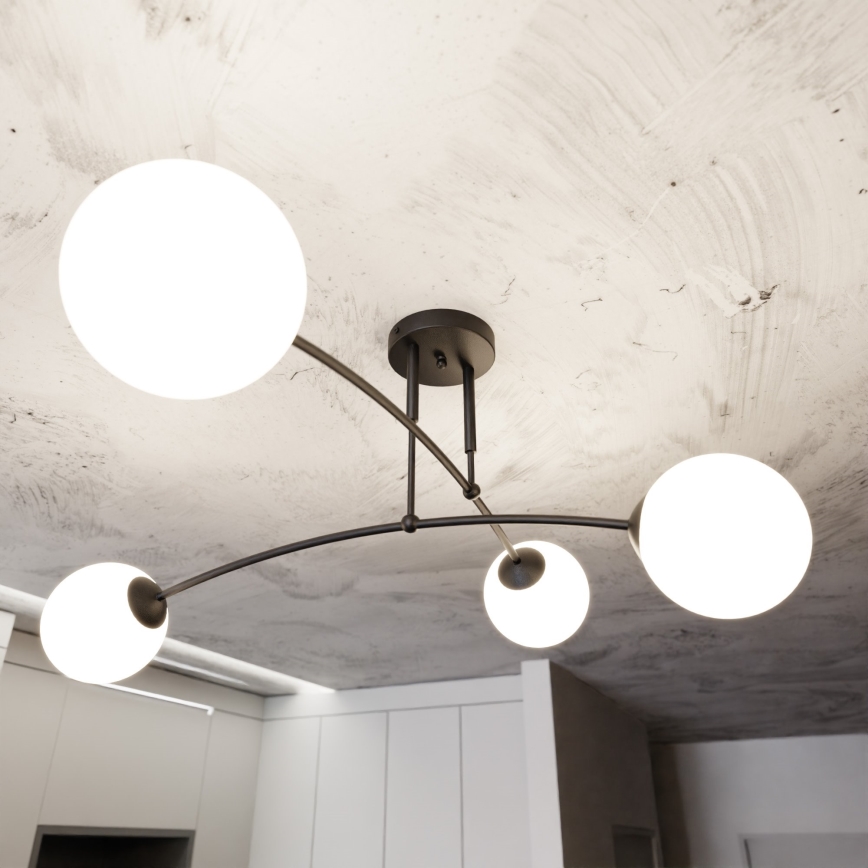 Hanglamp met vaste pendel PREGOS 4xE14/10W/230V zwart