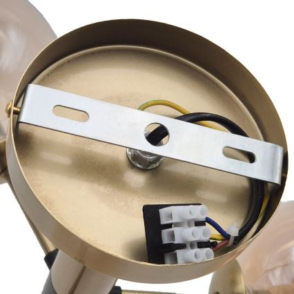Hanglamp met vaste pendel ROLLO 5xE14/5W/230V goud/gerookt beige