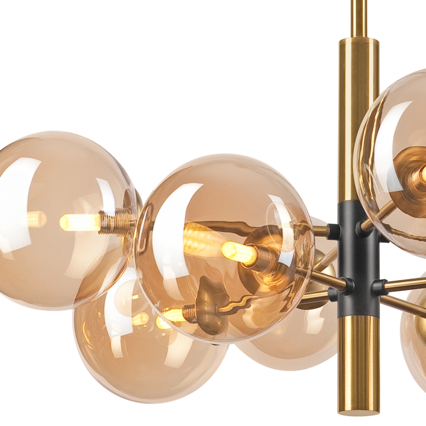 Hanglamp met vaste pendel ROLLO 8xG9/5W/230V goud/gerookt beige