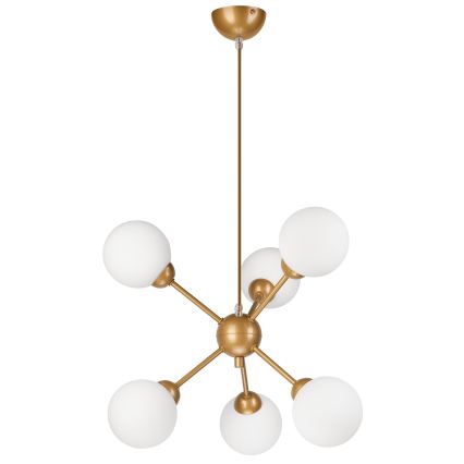 Hanglamp met vaste pendel RUBBY BALL 6xG9/5W/230V goud