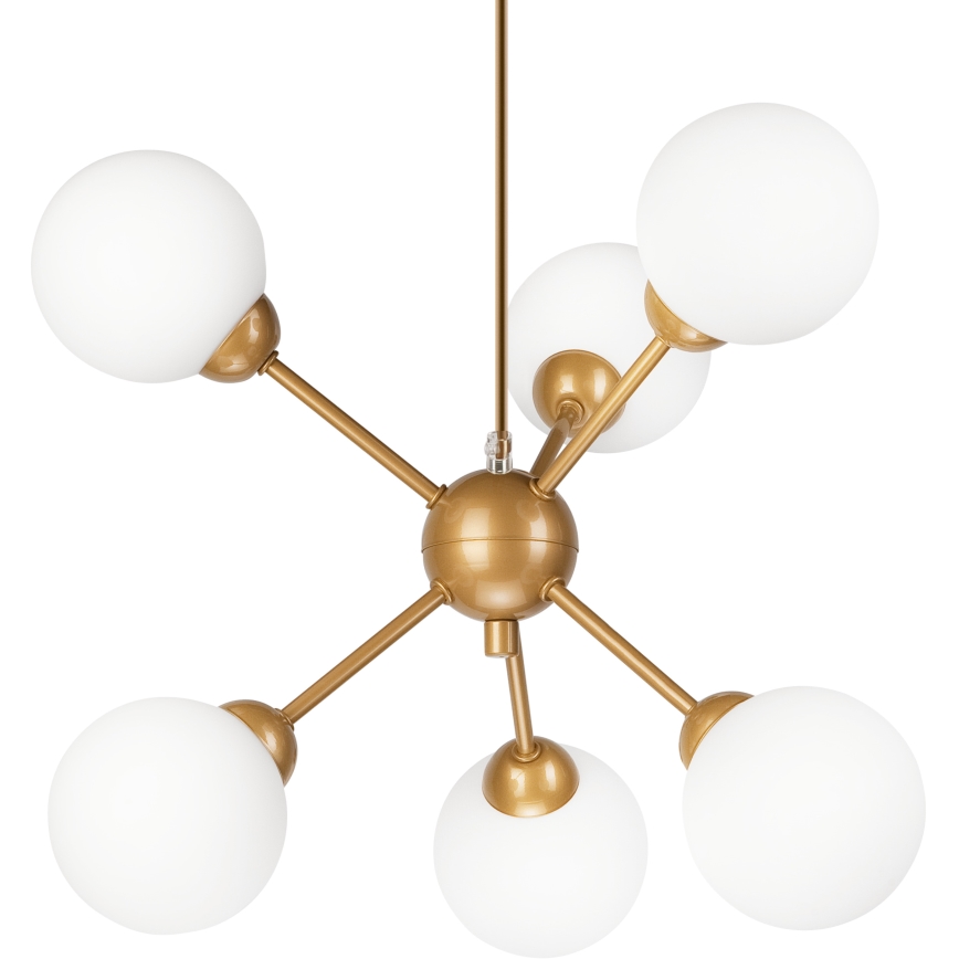Hanglamp met vaste pendel RUBBY BALL 6xG9/5W/230V goud