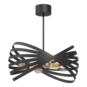 Hanglamp met vaste pendel SPARKLE 4xE27/15W/230V zwart/goud
