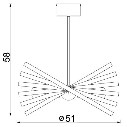 Hanglamp met vaste pendel SPARKLE 4xE27/15W/230V zwart/goud