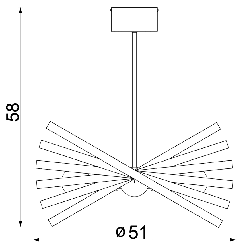 Hanglamp met vaste pendel SPARKLE 4xE27/15W/230V zwart/goud