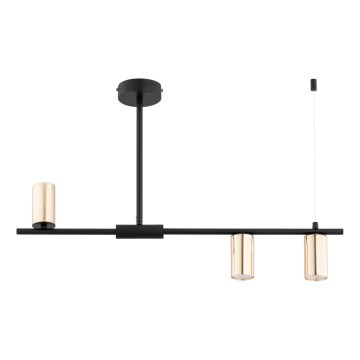 Hanglamp met vaste pendel URANOS 3xGU10/10W/230V zwart/goud