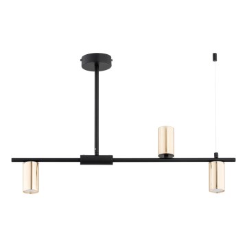 Hanglamp met vaste pendel URANOS 3xGU10/10W/230V zwart/goud