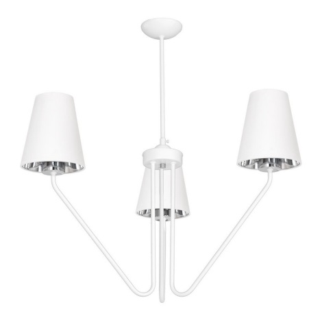 Hanglamp met vaste pendel VICTORIA 3xE27/60W/230V wit