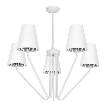 Hanglamp met vaste pendel VICTORIA 5xE27/60W/230V wit