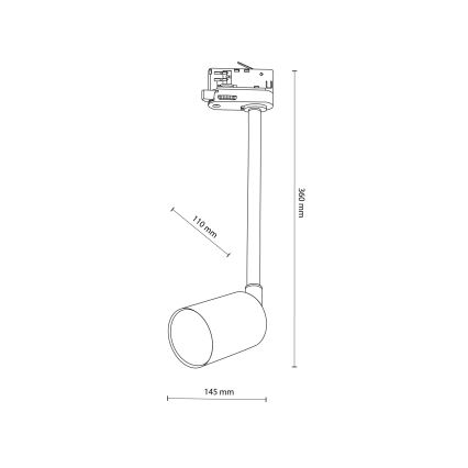 Hanglamp met vaste pendel voor een 3-fase rail systeem TOP 1xGU10/8W/230V wit