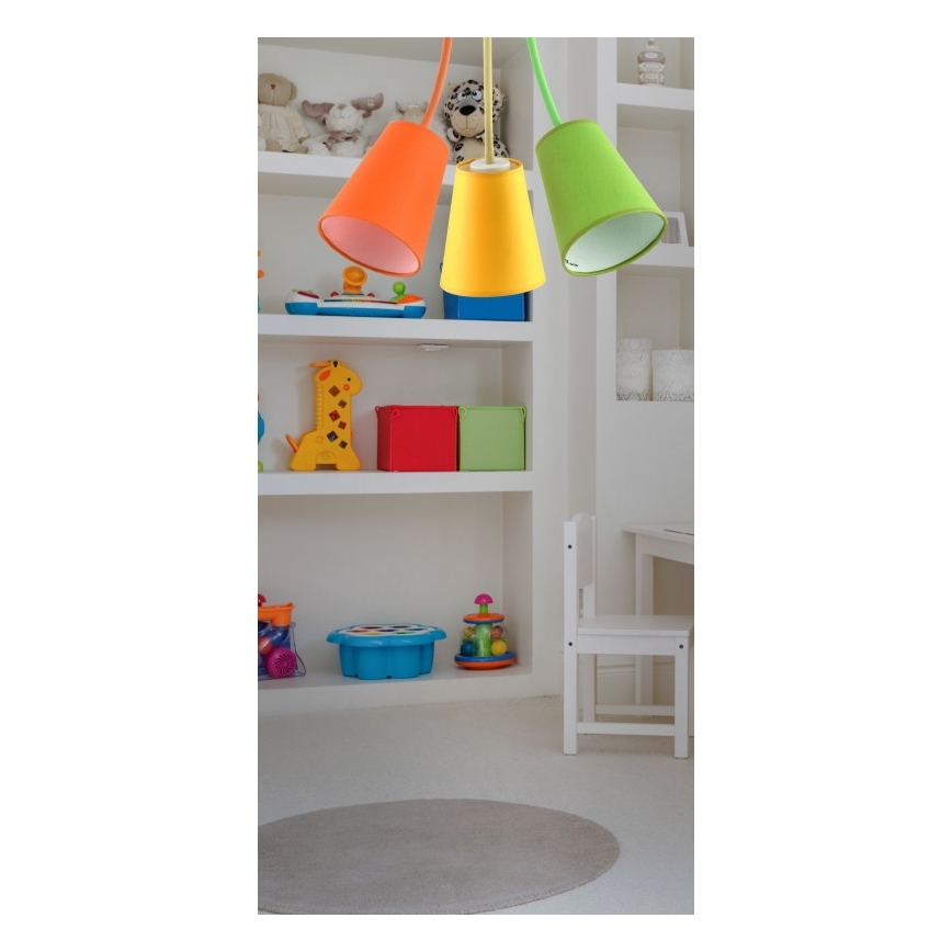 Hanglamp met vaste pendel WIRE COLOUR 3xE27/60W/230V