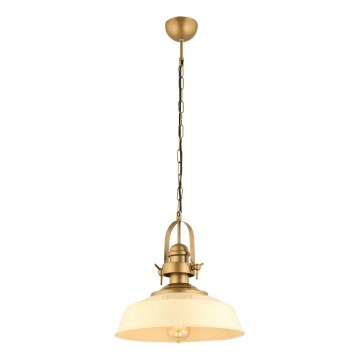 Hanglamp MONZA 1xE27/40W/230V 35 cm crème/brons