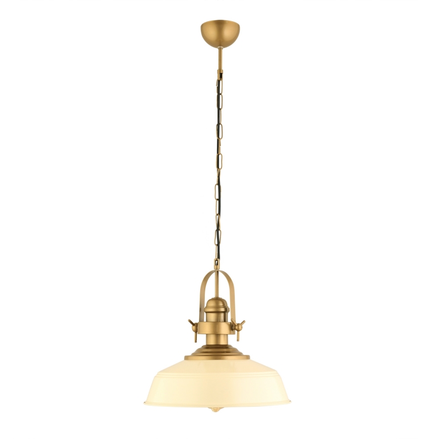 Hanglamp MONZA 1xE27/40W/230V 35 cm crème/brons