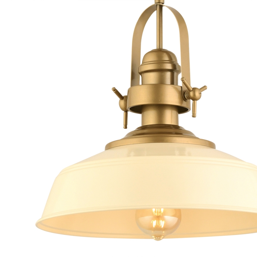 Hanglamp MONZA 1xE27/40W/230V 35 cm crème/brons