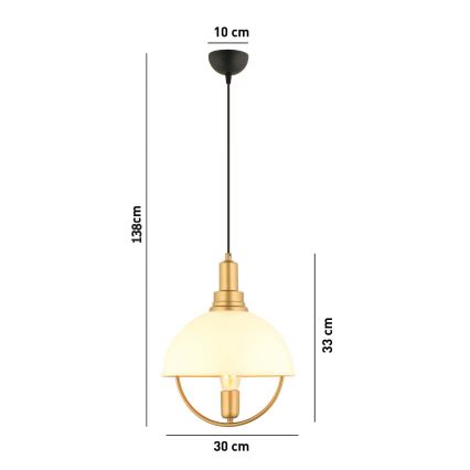 Hanglamp MONZA 1xE27/40W/230V diameter 30 cm crème/goud