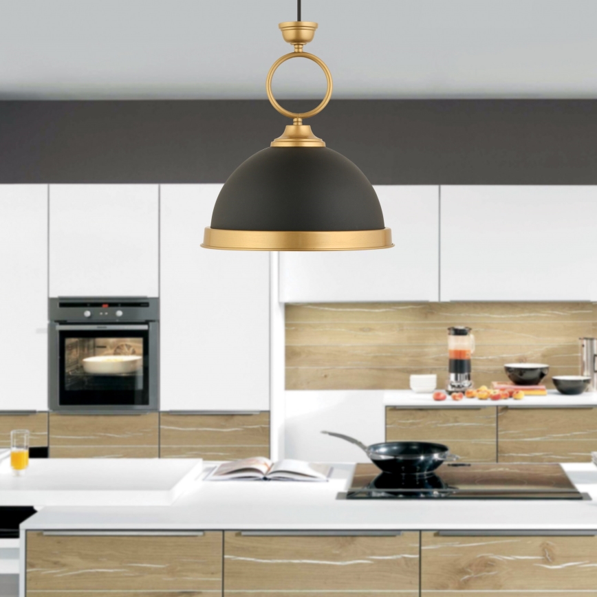 Hanglamp MONZA 1xE27/40W/230V diameter 30 cm zwart/brons