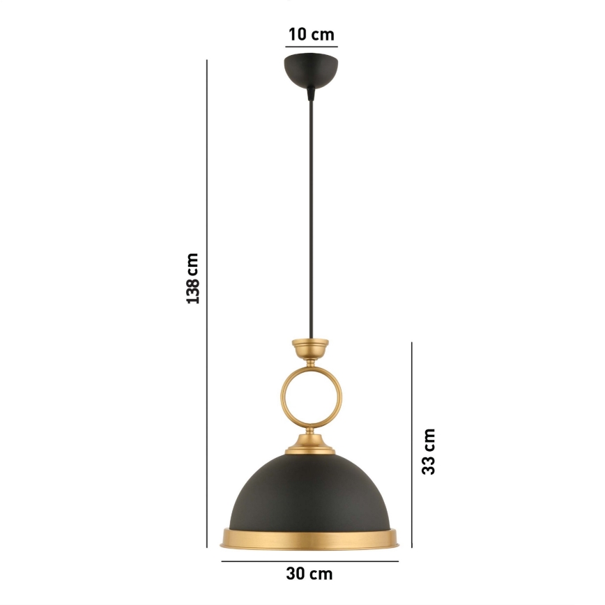 Hanglamp MONZA 1xE27/40W/230V diameter 30 cm zwart/brons