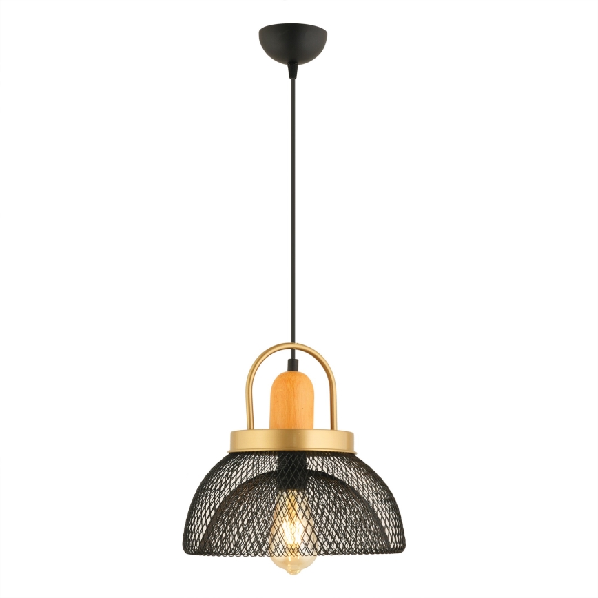 Hanglamp MONZA 1xE27/40W/230V met een diameter van 29 cm zwart/goud