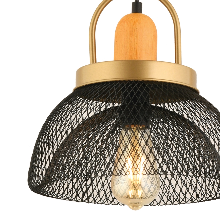 Hanglamp MONZA 1xE27/40W/230V met een diameter van 29 cm zwart/goud